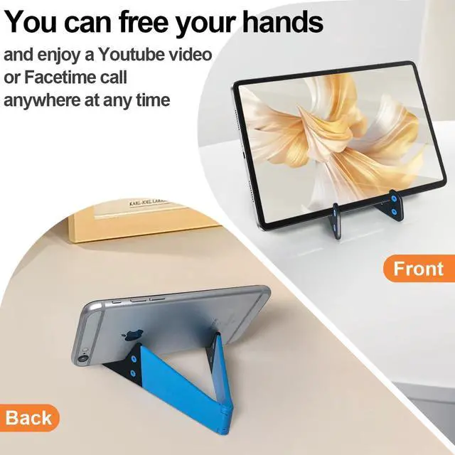 Alt view image 5 of 6 - 4 Pack Cell Phone Stand, Foldable Phone Holder for Desk Compatible with Phone 16 15 14 13 12 11 Pro Xs Xs Max Xr X 8, Nintendo Switch, All Phones