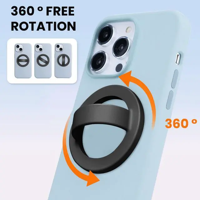 Alt view image 3 of 7 - Magnetic Silicone Ring Grip Phone Holder, Loop Grip Phone Holder,Magnetic Phone Loop,Magsafe Phone Grip,Compatible with Magsafe for iPhone 16/15/14/13/12 Series (Black)