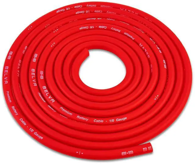 Alt view image 5 of 5 - Belva True 1/0 Gauge AWG Premium CCA Dual Amplifier Wiring Kit Without RCA Cable - BPK0D RED