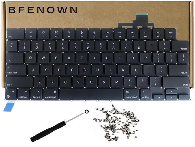 Main image of Bfenown Replacement US Keyboard for MacBook Air M2 M3 M4 Retina 13.6 inch A2681 A3113 A3240, M2 M3 M4 15 inch A2941 A3114 A3241 2023-2025 Year (Black)