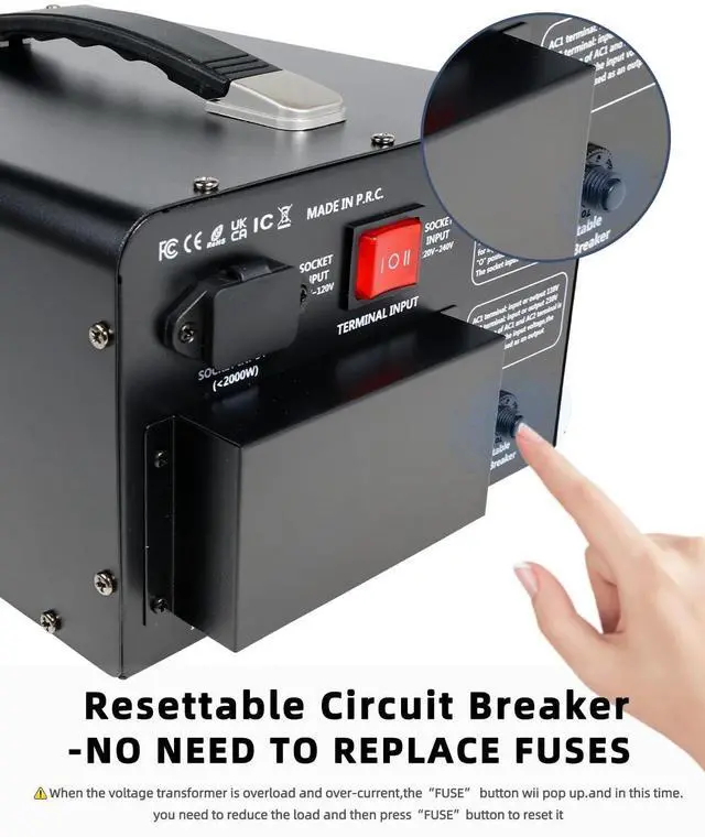 Alt view image 5 of 5 - LVYUAN 5000 Watt Voltage Converter Transformer Heavy Duty Step Up Step Down AC 110V/120V/220V/240V Converter with Hard-Wiring