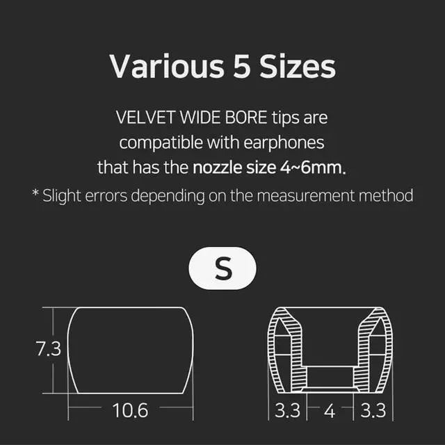 Alt view image 4 of 5 - ELOIT Velvet Wide Bore Silicone Eartips for 4-6mm Nozzle, Replaceable IEM Earbud Tips with Enhanced Sound Quality and Comfort (Full Size(5 Pairs))