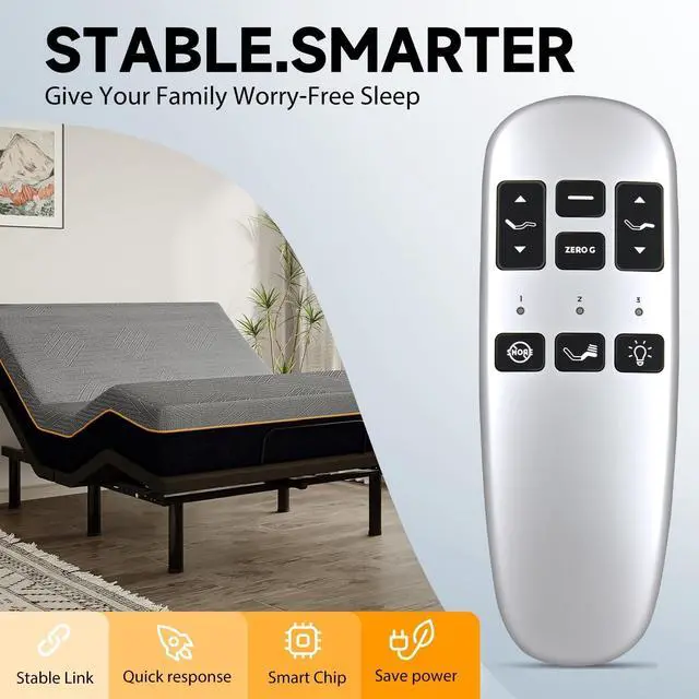 Alt view image 3 of 5 - ZWP RF373E Replacement Remote Control Compatible for Ergomotion JLDK 28.09.04 Adjustable Bed Base