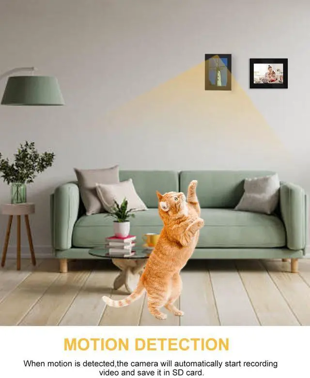 Alt view image 5 of 5 - Jigayao Indoor Security Camera Hidden Camera Photo Frame,1080P Picture Frame Spy Cameras Nanny Cam with Motion Detection,Mini Secret Cameras Video Spy Cam for Home Office-No WiFi Needed No Audio