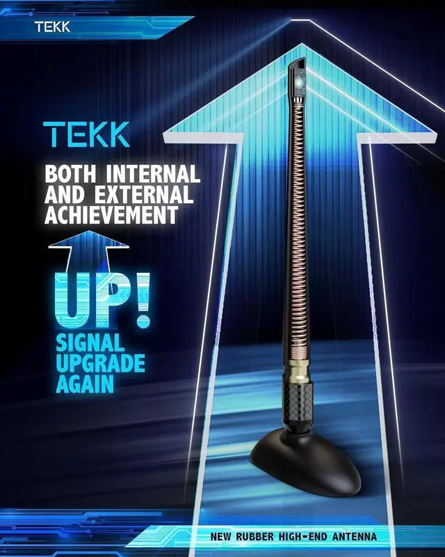 Alt view image 2 of 5 - TEKK Carbon Fiber Short Antenna Compatible with Ford F350(12-2026) / F150 Raptor(11-2026) / Mustang(95-2009) / 7.9 Inches Premium Flexible Rubber/Designed for Enhance FM/AM Radio Signal Reception