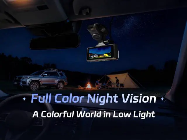 Alt view image 4 of 5 - Pelsee S3 Touch 4K Dash Cam Front and Rear, STARVIS 2 Sensor, STARLIT Full Color Night Vision, 128GB Card, WiFi 6, ADAS, Dash Camera for Cars with 3.39"IPS Screen, Voice Control, 24H Parking Mode GPS