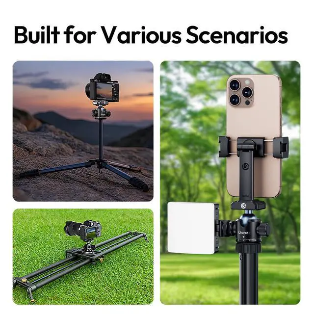 Alt view image 3 of 5 - Ulanzi T100 Ball Head, Tripod Ball Head Mount 1/4 & 3/8 inch with Uka Quick Release Plate & Cold Shoe, 360 Rotating Panoramic Ball Head for DSLR Camera,Tripod,Monopod,Slider,Camcorder, 13lbs/6kg Load