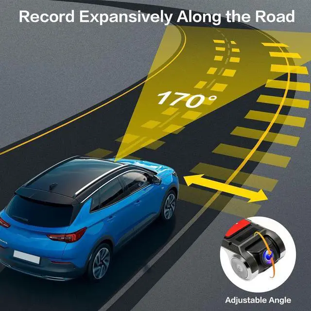 Alt view image 4 of 5 - Hikity USB DVR On-Dash Camera - Loop Recording Dash Camera for Cars with 32GB SD Card 24H Parking Mode Driving Recorder LDWS FCWS Dash Cam for Android Radio Stereo GPS DVD