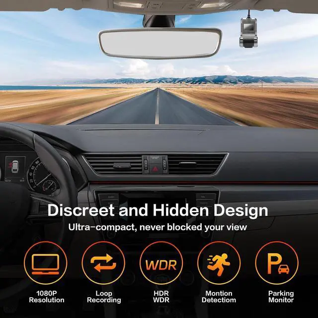 Alt view image 5 of 5 - Hikity USB DVR On-Dash Camera - Loop Recording Dash Camera for Cars with 32GB SD Card 24H Parking Mode Driving Recorder LDWS FCWS Dash Cam for Android Radio Stereo GPS DVD