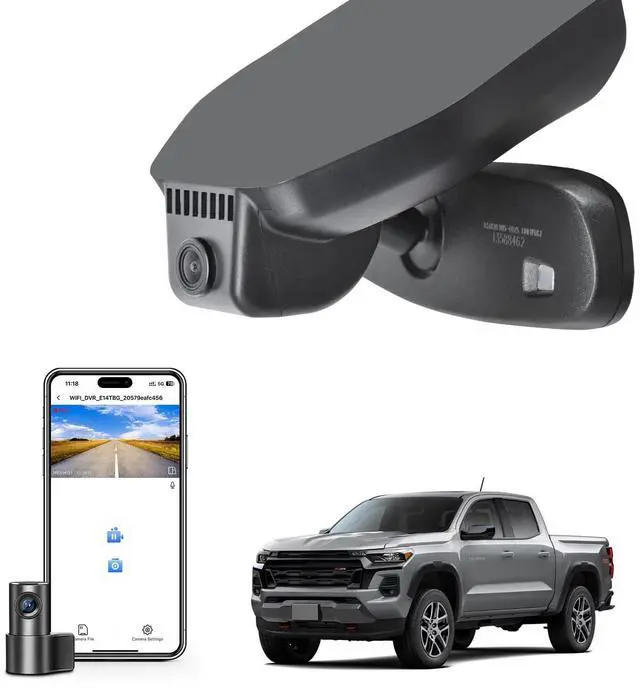 Main image of Mangoal Front 4K & Rear 1080p Dash Cam Custom fit for Chevy Colorado 2023 2024 2025 2026 WD LT Z71 ZR2 Work Truck Trail Boss(Model B), Integrated OEM Look, UHD 2160P Video, Free App & WiFi, 128GB Card