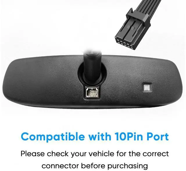 Alt view image 4 of 5 - Radar Detector Power Adapter DC3.5 Plug (10P Type A) for Select Infiniti, Subaru, Toyota Nissan, Frontier, Titan, Altima and More Connects to Auto-Dimming Rearview Mirror,Clean and Easy to Install