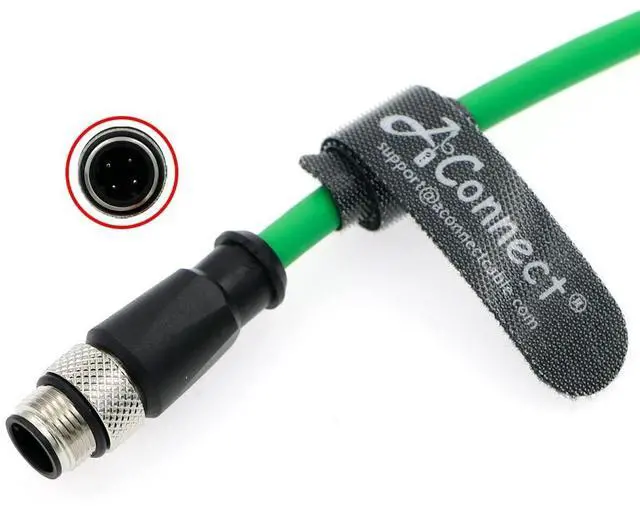Alt view image 3 of 5 - AConnect M12 4Pin D-Code Male to 4Pin D-Code Male Cat5e Ethernet Waterproof Cable for Industrial Application Shielded Flexible Ethernet Camera 1M/3.28Ft