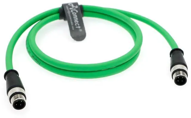 Alt view image 2 of 5 - AConnect M12 4Pin D-Code Male to 4Pin D-Code Male Cat5e Ethernet Waterproof Cable for Industrial Application Shielded Flexible Ethernet Camera 1M/3.28Ft