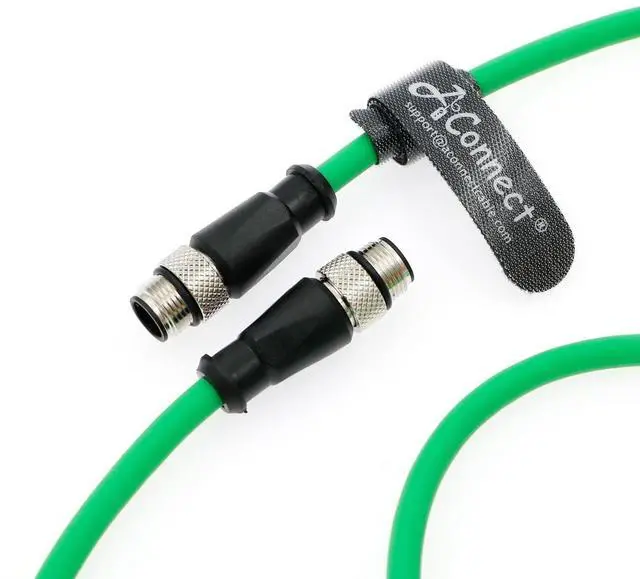 Alt view image 5 of 5 - AConnect M12 4Pin D-Code Male to 4Pin D-Code Male Cat5e Ethernet Waterproof Cable for Industrial Application Shielded Flexible Ethernet Camera 1M/3.28Ft