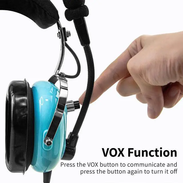 Alt view image 3 of 5 - AIRVOICE Aviation Headset for Ground Control Group Tow Driver with Passive Noise Cancellation, PNR Headset with Earpads and Flexible Microphone, Headset with 10 m Cable, Single Pin Plug