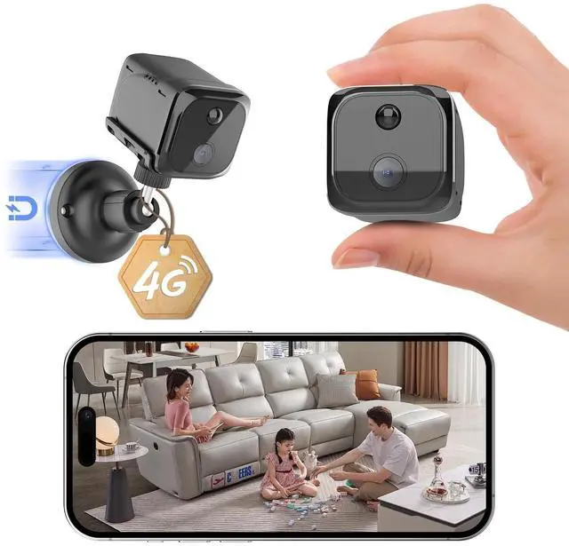 Main image of No WiFi Small Security Camera, 4G LTE Cellular Security Camera with 2K Live