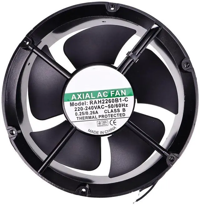 Main image of WQSING Cooling Fan RAH2260B1-C 220V-240V 0.25/0.26A 220 * 60mm 50/60Hz 2-Wire High Temperature