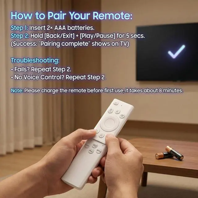 Alt view image 4 of 5 - BN59-01391A Samsung Frame TV Remote, for 2018-2025 Samsung Remote Control for Smart TV with Voice Control Rechargeable Solar Cell USB-C, Compatible with Samsung Neo QLED, OLED, Cryst