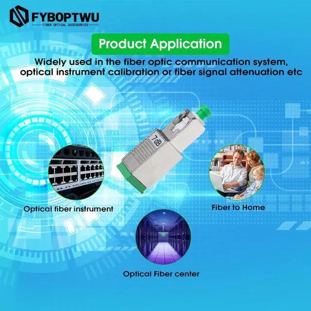 Alt view image 3 of 3 - fyboptwu - 5pcs 7dB SC-APC Fiber Optic Attenuator Fiber Signal Attenuation Converter SC-APC Male to SC-APC Female Inserts Adapters Connector