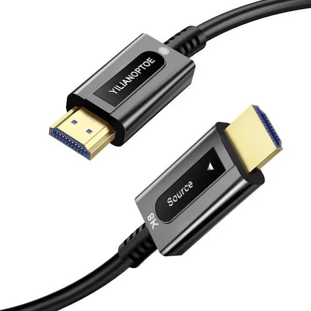 Main image of YilianOptoe 8K Fiber Optic HDMI 2.1 Cable 50ft,Ultra High Speed Fiber Long HDMI Cord,48Gbps,8K@60Hz 4K@120Hz, eARC HDR10 Dolby Vision for PS4/PS5, Xbox X/S,HDTV, Home Theater Gaming