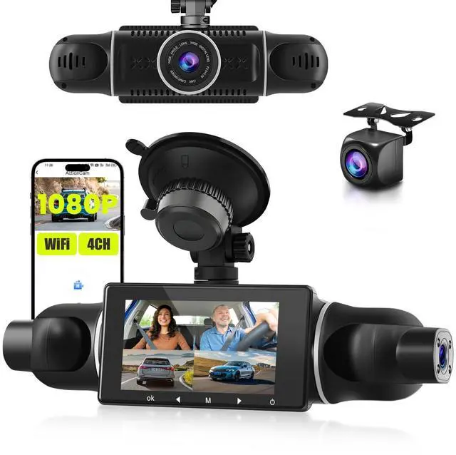 Main image of Inefala 4 Channel Dash Cam, 360 Dash Camera FHD 1080Px4 Front and Rear Inside Left Right, Car Camera with Free 64GB Card - WiFi Loop Recording G-Sensor Night Vision Parking Surveillance Backup Assist