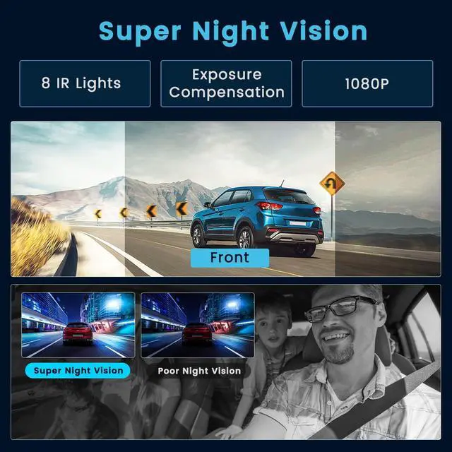 Alt view image 5 of 5 - Inefala 4 Channel Dash Cam, 360 Dash Camera FHD 1080Px4 Front and Rear Inside Left Right, Car Camera with Free 64GB Card - WiFi Loop Recording G-Sensor Night Vision Parking Surveillance Backup Assist