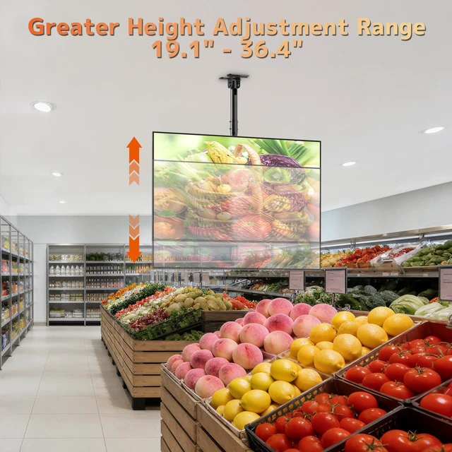 Alt view image 4 of 5 - PUTORSEN Ceiling TV Mount for 43-86 Inch, Adjustable Full Motion Bracket