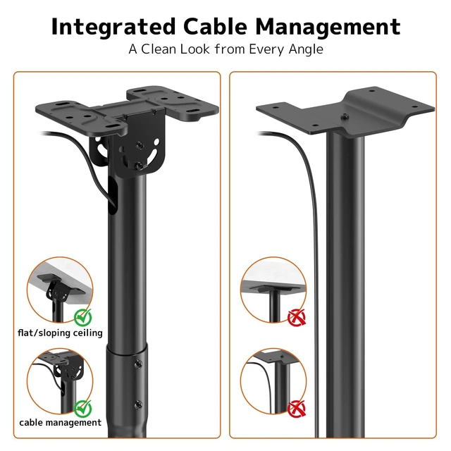 Alt view image 5 of 5 - PUTORSEN Ceiling TV Mount for 43-86 Inch, Adjustable Full Motion Bracket