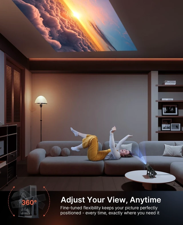 Alt view image 2 of 5 - NexiGo Gimbal Desktop Stand for Nova Mini Projector, 360 Degrees Adjustable Tilt, Compact Stylish Design, Easy Setup, Ideal for Ceiling, Bedroom & Backyard