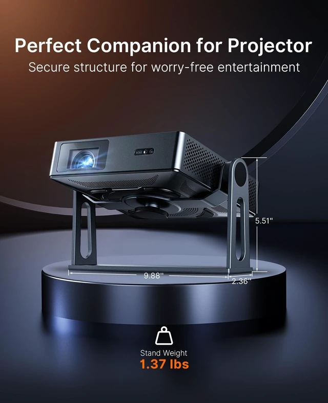 Alt view image 4 of 5 - NexiGo Gimbal Desktop Stand for Nova Mini Projector, 360 Degrees Adjustable Tilt, Compact Stylish Design, Easy Setup, Ideal for Ceiling, Bedroom & Backyard