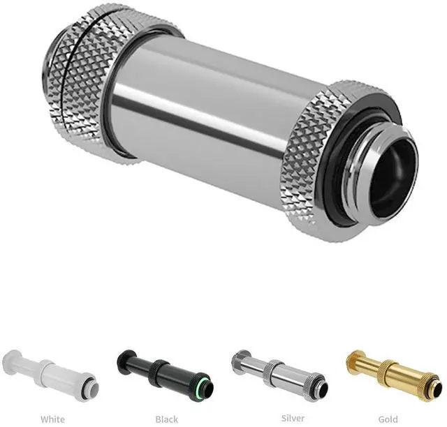 Alt view image 5 of 5 - Barrow G1/4" Water Cooling Fittings, Male to Male Extension Fittings (41-69MM) for SLI, Adjustable Aqua Link Pipe, Metal Telescopic Connectors for Water Cooling Systems (Silver,2Pcs)