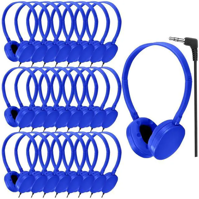 Main image of CN-Outlet 25 Pack Kids Headphones Bulk for Classroom School,Durable Wholesale Wired On Ear Headphones for Kids Student Boys Girls Adults(Bule)