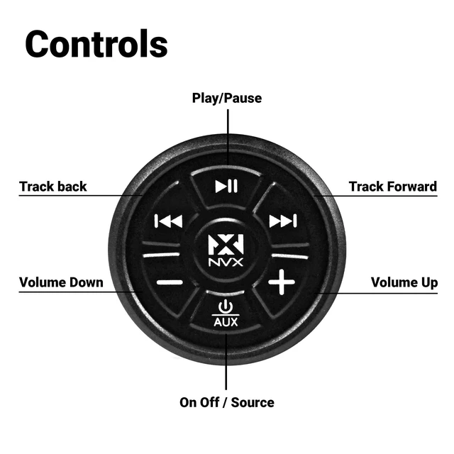 Alt view image 5 of 5 - NVX XUBT4 Universal Marine Grade Bluetooth 4.0 Audio Receiver & Controller for Boats/Cars/ATV