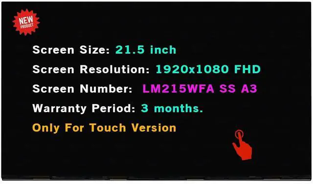 Main image of LM215WFA(SS)(A3) Screen Replacement LM215WFA-SSA3 for HP 22-D 22-df0023w LCD Screen Display Repair LM215WFA SS A3 19201080 (FHD) (Touch Version)
