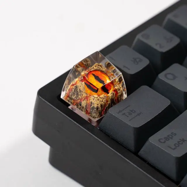 Alt view image 2 of 5 - Witwikey Artisan Keycap, 1U Handmade Resin, Compatible with MX Switch Mechanical Keyboards, Rap Theme, Gaming Style, Backlit (Yellow Eye Keycap)