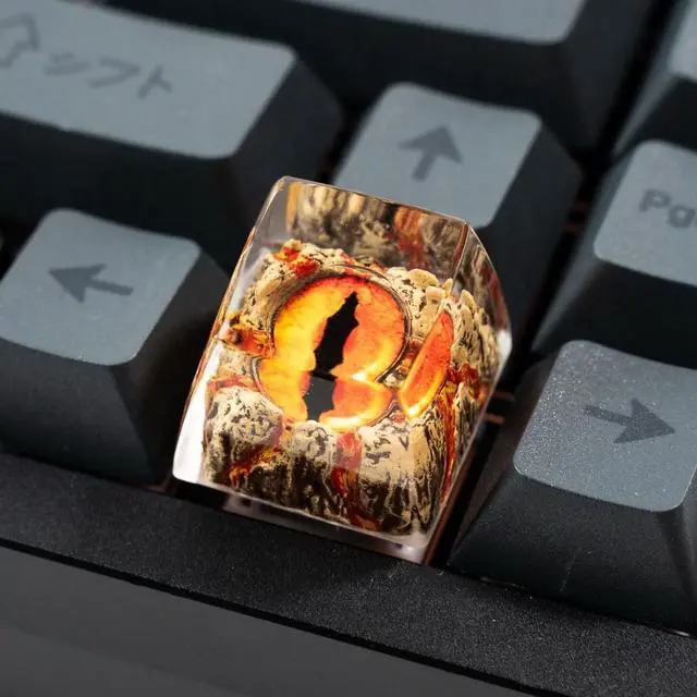 Alt view image 3 of 5 - Witwikey Artisan Keycap, 1U Handmade Resin, Compatible with MX Switch Mechanical Keyboards, Rap Theme, Gaming Style, Backlit (Yellow Eye Keycap)