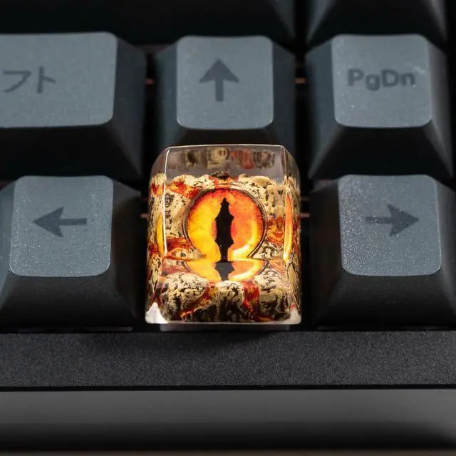 Alt view image 4 of 5 - Witwikey Artisan Keycap, 1U Handmade Resin, Compatible with MX Switch Mechanical Keyboards, Rap Theme, Gaming Style, Backlit (Yellow Eye Keycap)