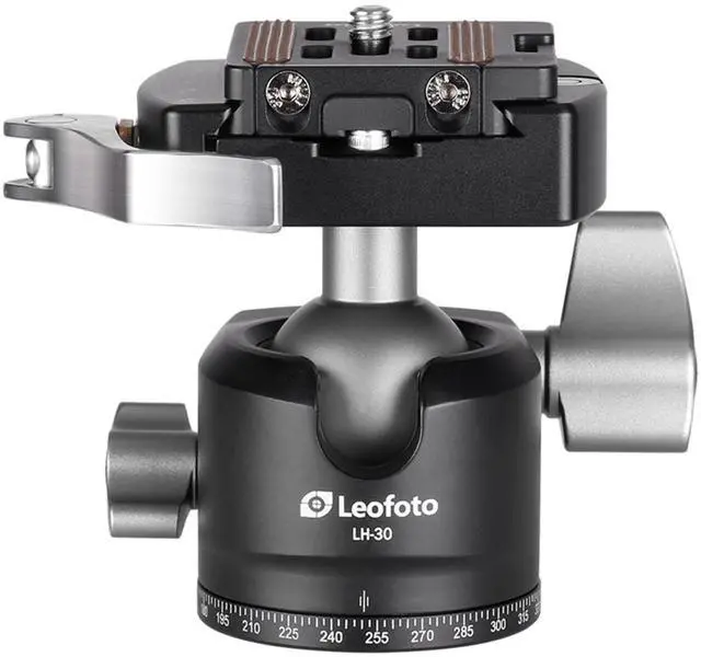 Main image of Leofoto LH-LR Ball Head, Lever Release, Bubber Level, Low Profile, 3/8" Srew Hole, Arca Compatible (LH-30LR)