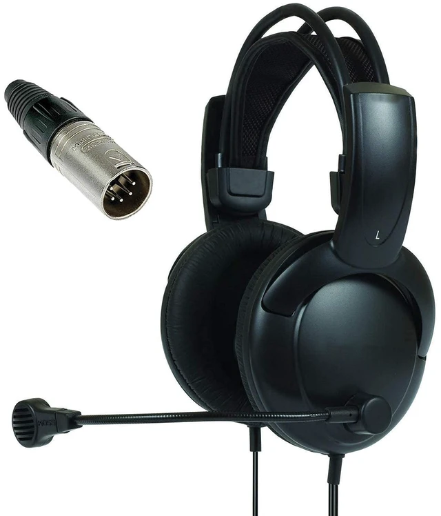 Main image of Double Muff Intercom Headphones with Male XLR Five Pin Connector Stereo RTS