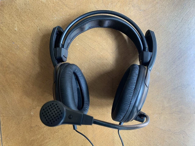 Alt view image 2 of 3 - Double Muff Intercom Headphones with Male XLR Five Pin Connector Stereo RTS