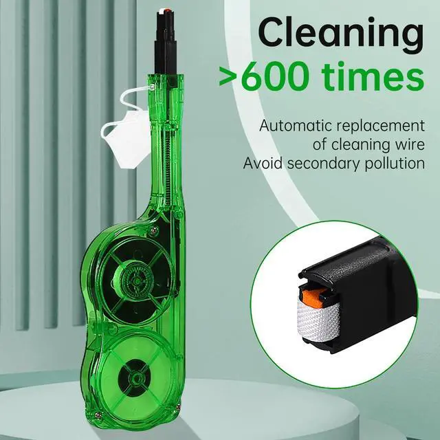 Alt view image 4 of 5 - Duogalia 2 Pack Fiber Optic Cleaner Tools Cleaning Pen for MPO/MTP Connector, Optical Connector Cleaner Over 600 Cleans Fiber Endface Cleans & Optical Connector Cleans(Green)