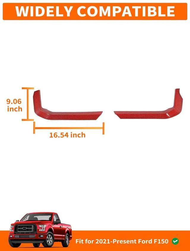 Alt view image 5 of 5 - Savadicar Red Carbon Fiber Interior Accessories - Floor Console Side Strips Trim Cover for Ford F150 (2021-present) - Premium Texture Interior Decor Upgrade Option, 1 PC