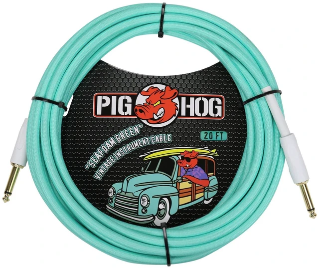 Main image of Pig Hog PCH20SG 1/4" to 1/4" Seafoam Green Guitar Instrument Cable, 20 Feet