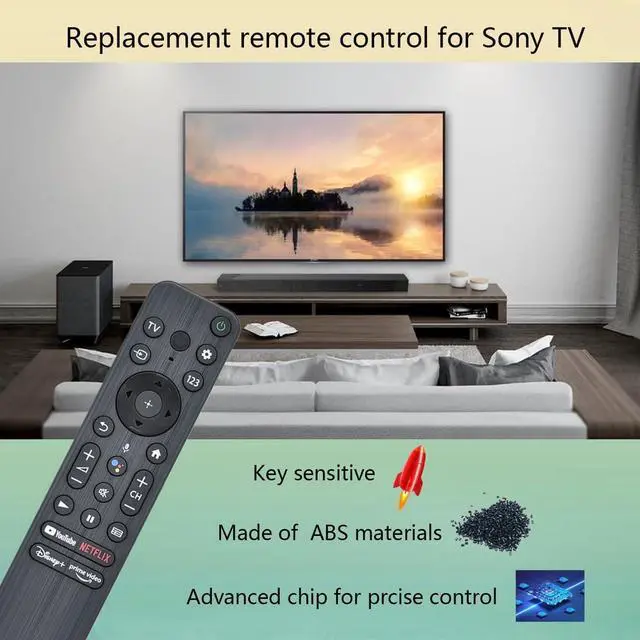 Alt view image 2 of 5 - GHUST RMF-TX800U Voice Remote Control Replacement for Sony Smart 4K 8K TV XR-42A90K XR-48A90K XR-55A95K XR-55X90K XR-65A80K XR-65A95K XR-65X90K XR-65X95K XR-75X90K XR-75X95K XR-85X90K XR-85X95K