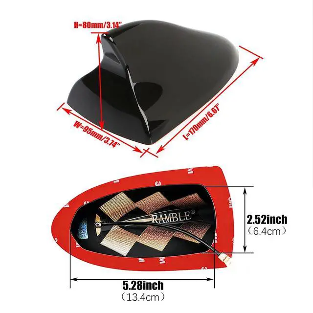 Alt view image 4 of 5 - Car roof Antenna Replacement Shark fin Cover Accessories for Toyota Prius(2010-2015), Matrix(2009-2013). (Advanced Style, Black)