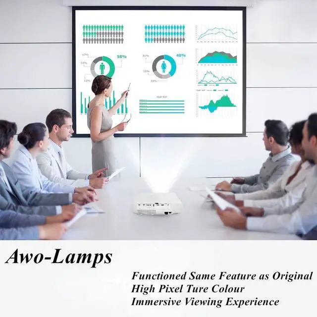 Alt view image 4 of 5 - AWO ET-LAE16 Premium Replacement Lamp Bulb with Housing for Panasonic PT-EX16K,PT-EX16KU Projectors