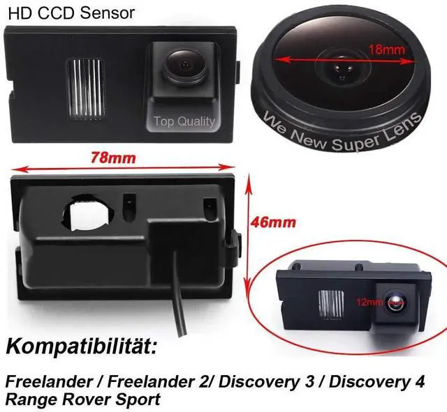 Alt view image 2 of 5 - 1280 * 720 Pixel HD Car Waterproof Backup Rear-View License Plate Rear Reverse Parking Camera Replacement for Freelander/Freelander 2 /Discovery 3/Discovery 4/Range Rover Sport