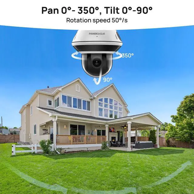 Alt view image 2 of 5 - PANOEAGLE 4K 8MP Dome PTZ Camera Outdoor, 2.7~13.5mm Motorized Lens with 5X Optical Zoom,AI Motion Detection, Two Way AudioIR Night Vision, 512GB SD Slot, IP67,Compatible with Uniview, Blue Iris