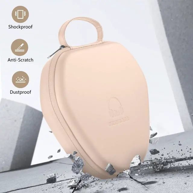 Alt view image 4 of 5 - for Apple AirPods Max Case, Smart Case Cover with Sleep Mode,with Silicone Ear Pad Covers/Ear Cups/Headband Cover,Hard Organizer Portable Carry Travel Covers Storage Bag,Flesh