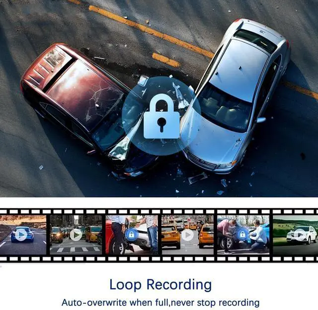 Alt view image 4 of 5 - Dash Cam Front and Inside, 1080P Dual Dash Cam for Car, 3.16 Inch IPS Screen Driving Recorder with IR Night Vision, Loop Recording, Wide Angle Lens, 24H Parking Traffic Recorder